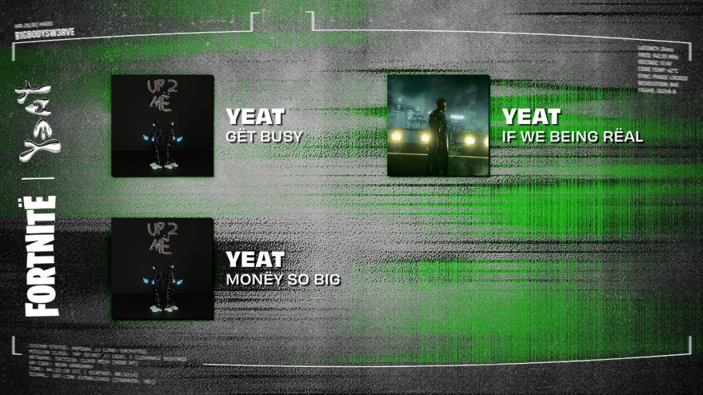 Fortnite Jam Tracks coming with the Yeat collab.